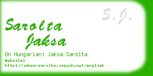 sarolta jaksa business card